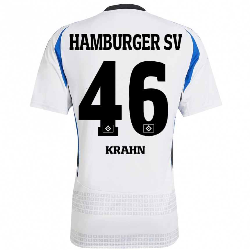 Kids Football Elijah Krahn #46 White Blue Home Jersey 2024/25 T-Shirt Australia