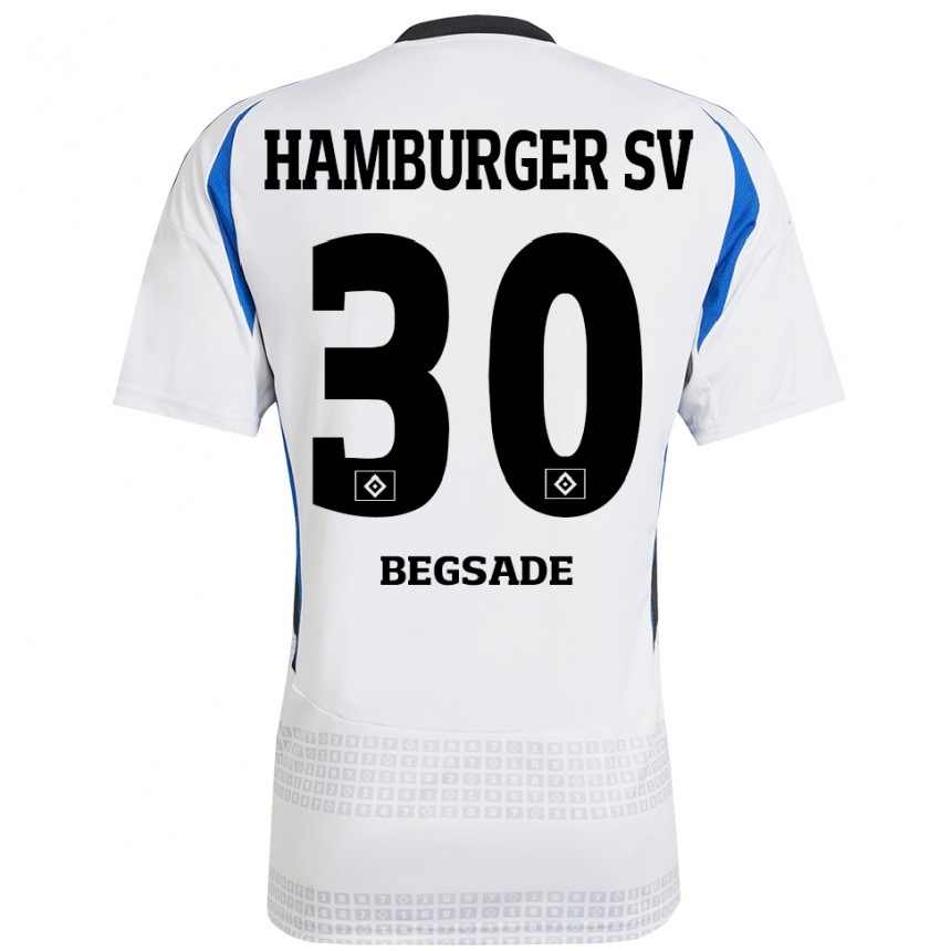 Kids Football Soheil Begsade #30 White Blue Home Jersey 2024/25 T-Shirt Australia