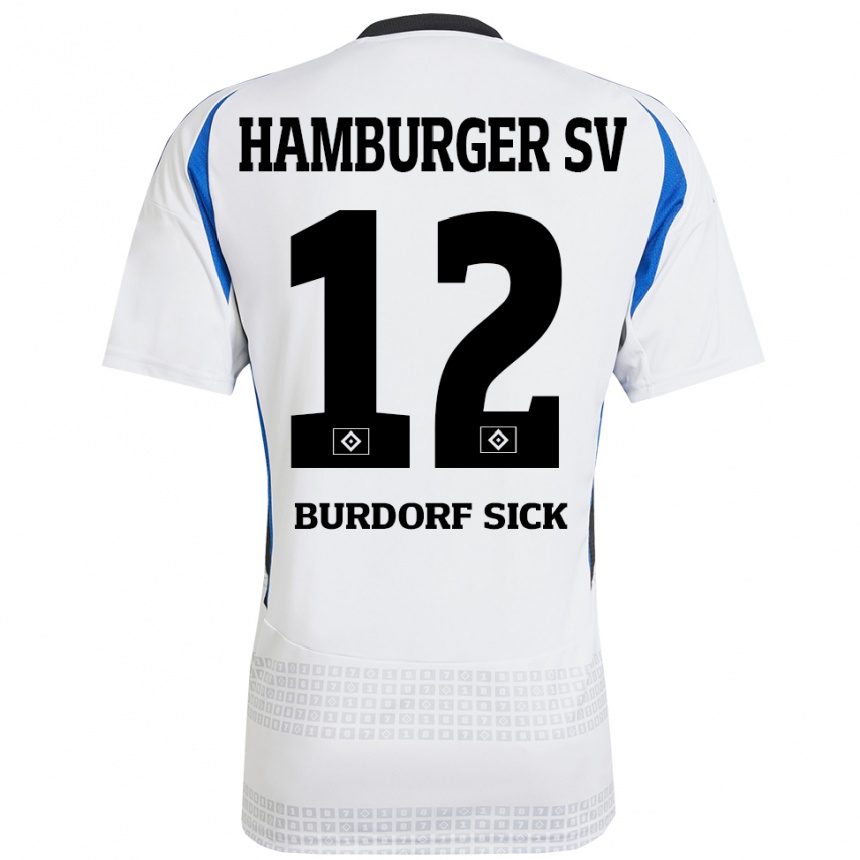 Kids Football Emma Burdorf-Sick #12 White Blue Home Jersey 2024/25 T-Shirt Australia