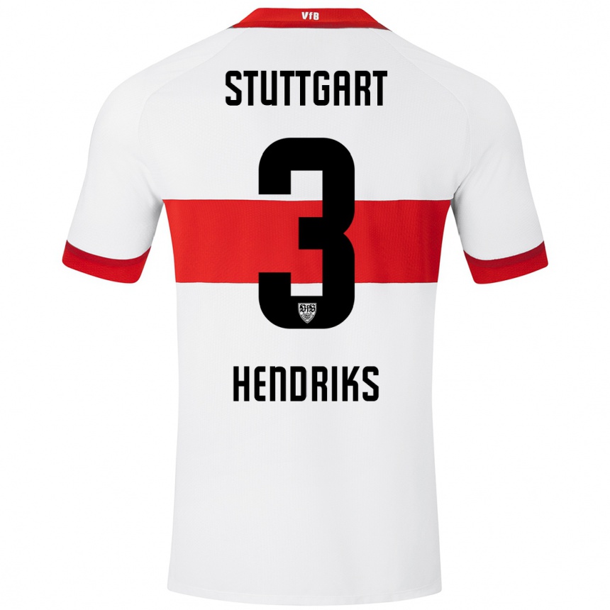 Kids Football Ramon Hendriks #3 White Red Home Jersey 2024/25 T-Shirt Australia