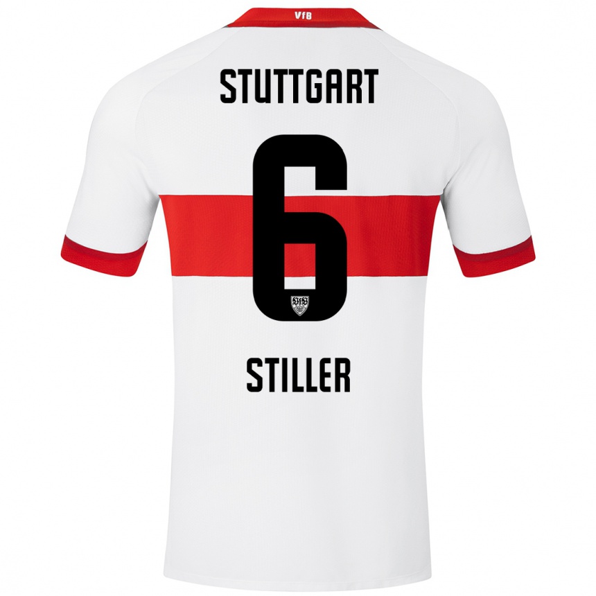 Kids Football Angelo Stiller #6 White Red Home Jersey 2024/25 T-Shirt Australia