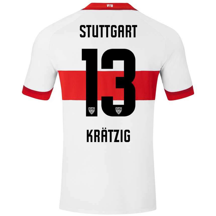 Kids Football Frans Krätzig #13 White Red Home Jersey 2024/25 T-Shirt Australia