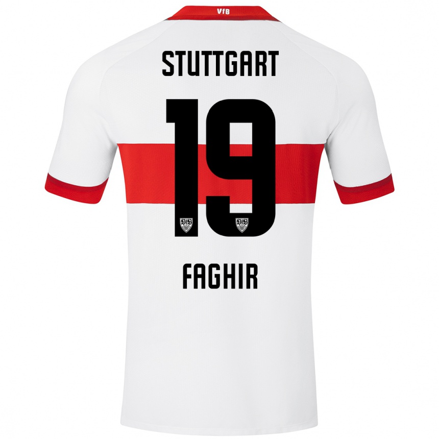 Kids Football Wahid Faghir #19 White Red Home Jersey 2024/25 T-Shirt Australia