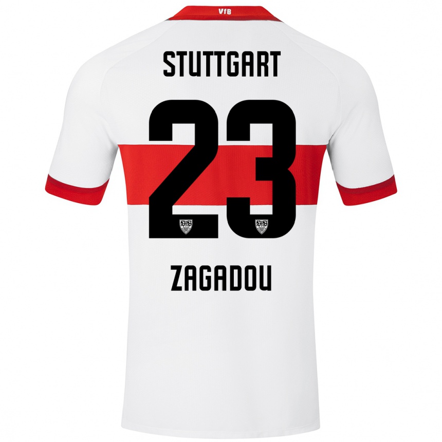 Kids Football Dan-Axel Zagadou #23 White Red Home Jersey 2024/25 T-Shirt Australia