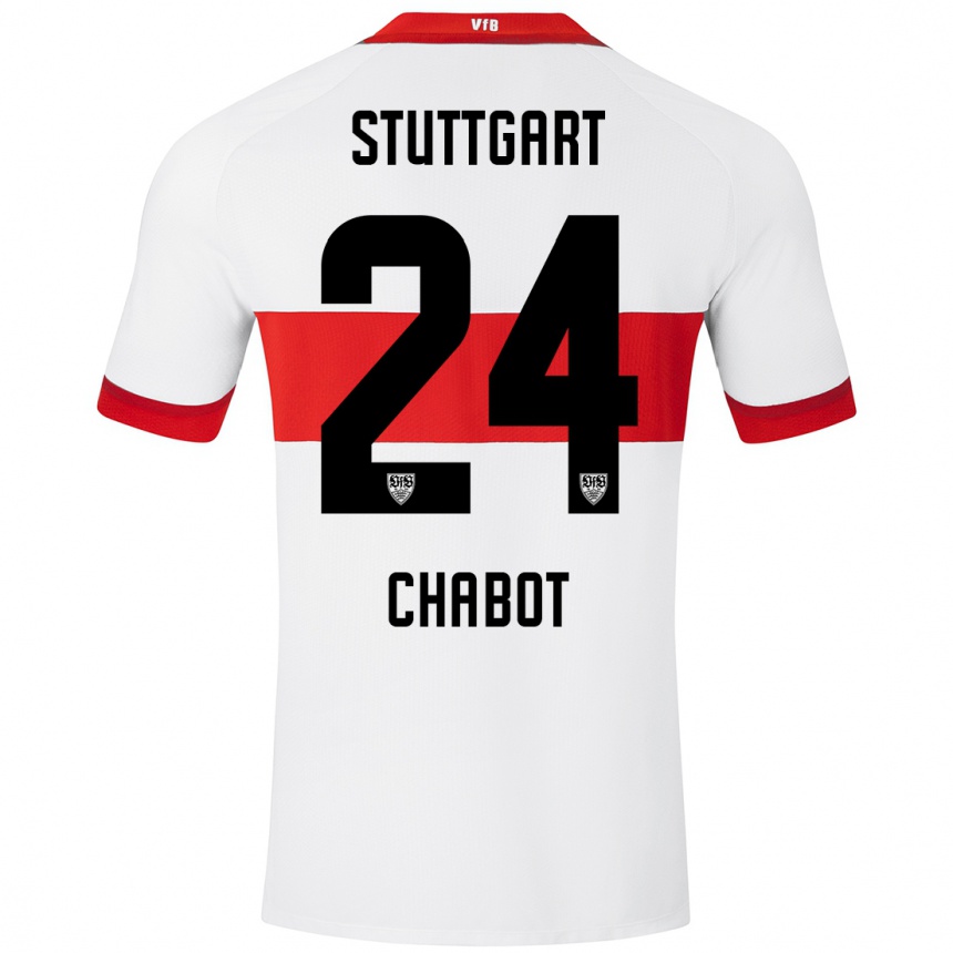 Kids Football Jeff Chabot #24 White Red Home Jersey 2024/25 T-Shirt Australia