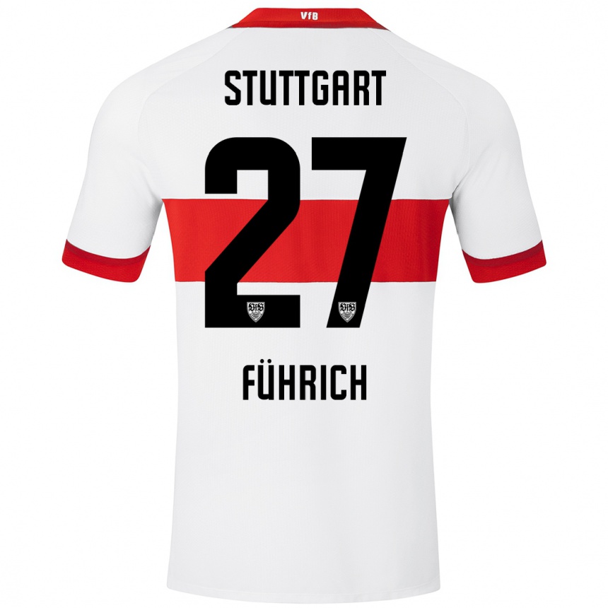 Kids Football Chris Führich #27 White Red Home Jersey 2024/25 T-Shirt Australia