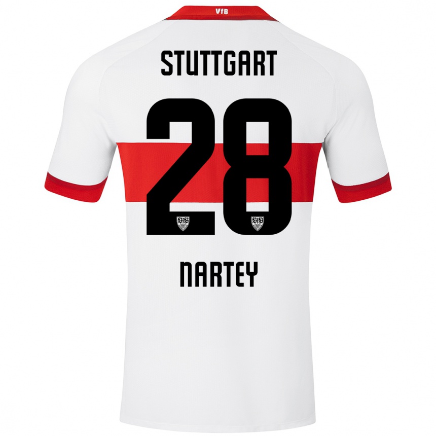 Kids Football Nikolas Nartey #28 White Red Home Jersey 2024/25 T-Shirt Australia