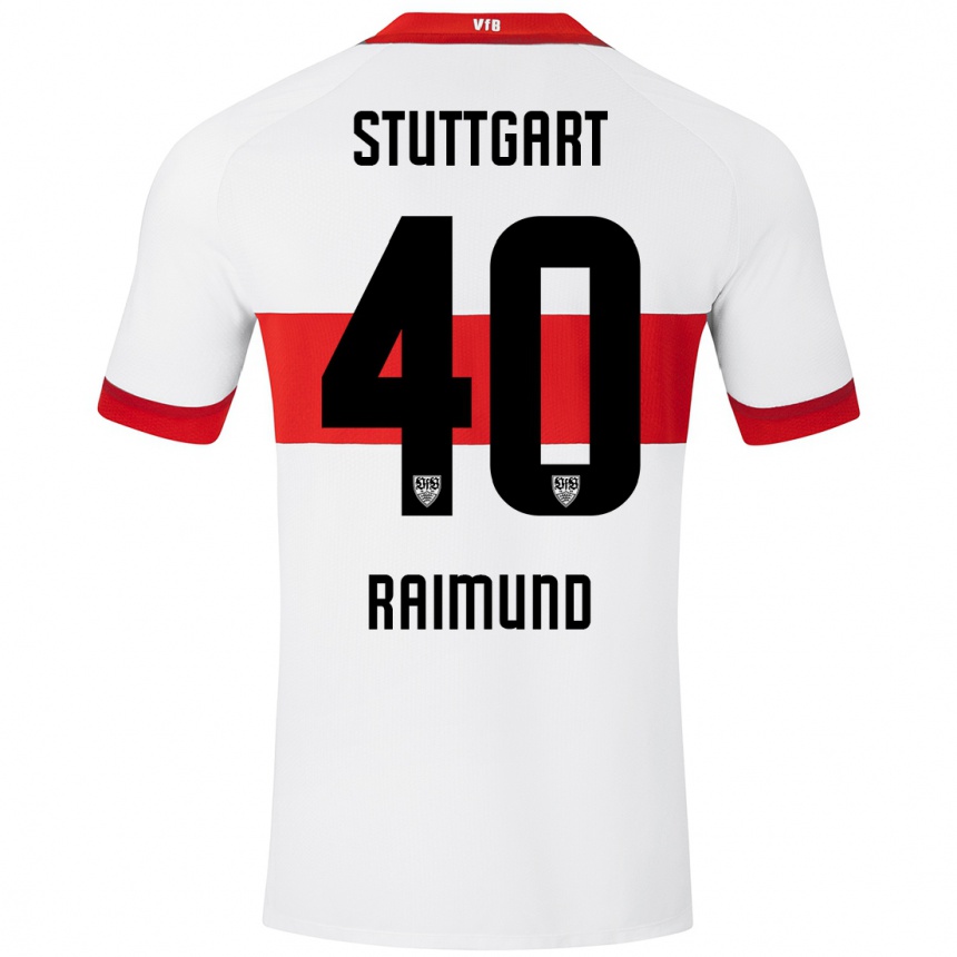 Kids Football Luca Raimund #40 White Red Home Jersey 2024/25 T-Shirt Australia