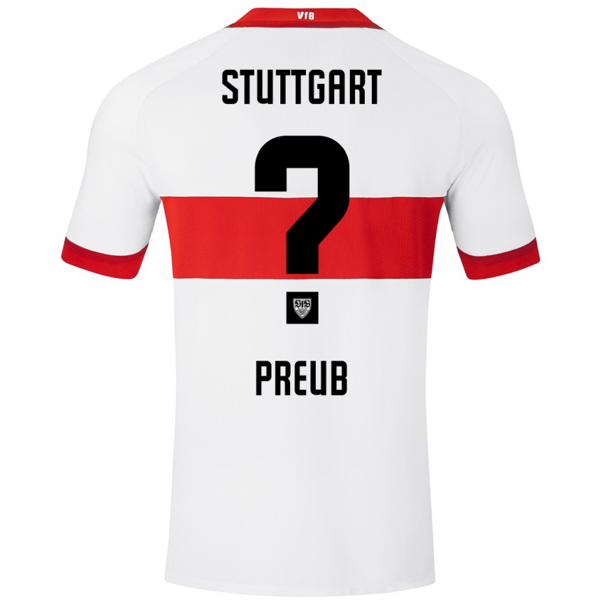 Kids Football Laurin Preuß #0 White Red Home Jersey 2024/25 T-Shirt Australia