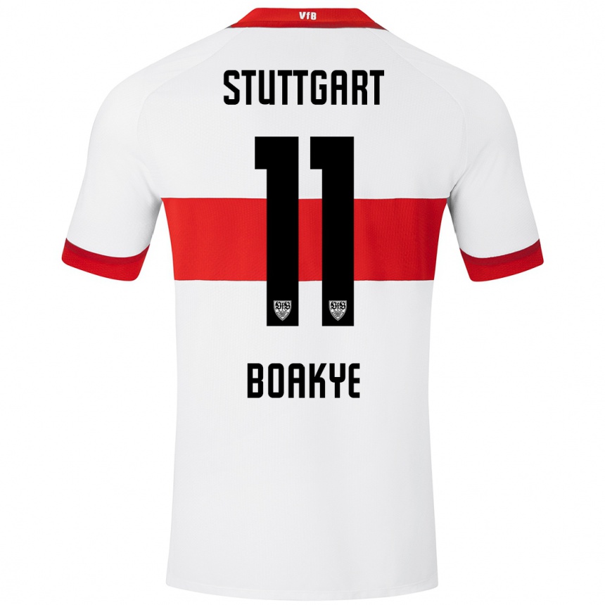 Kids Football Benjamin Boakye #11 White Red Home Jersey 2024/25 T-Shirt Australia