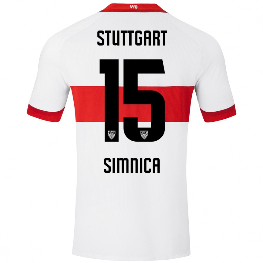 Kids Football Luan Simnica #15 White Red Home Jersey 2024/25 T-Shirt Australia