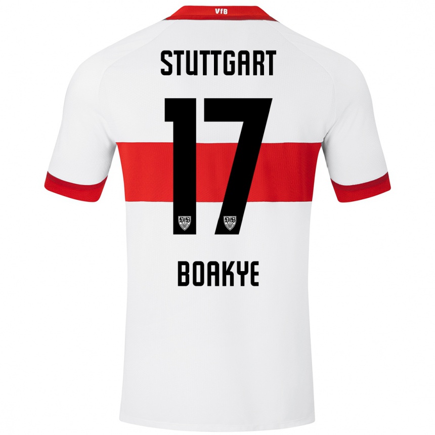 Kids Football Maurice Boakye #17 White Red Home Jersey 2024/25 T-Shirt Australia