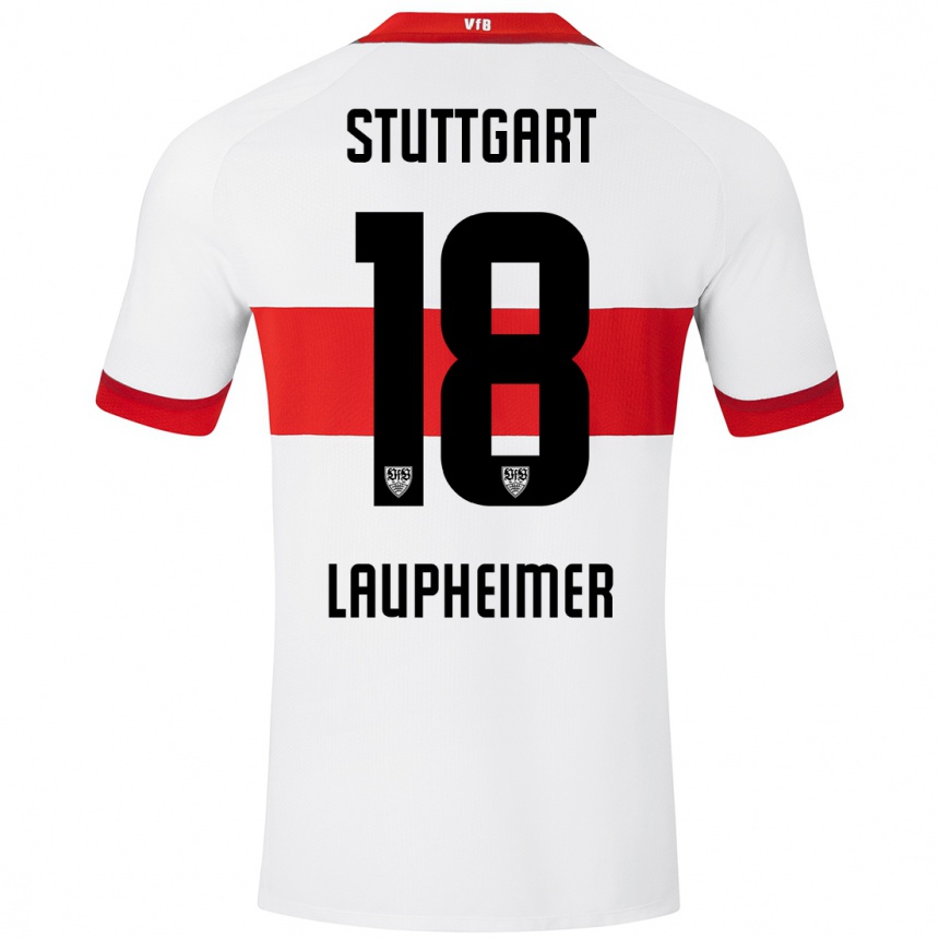 Kids Football Lukas Laupheimer #18 White Red Home Jersey 2024/25 T-Shirt Australia