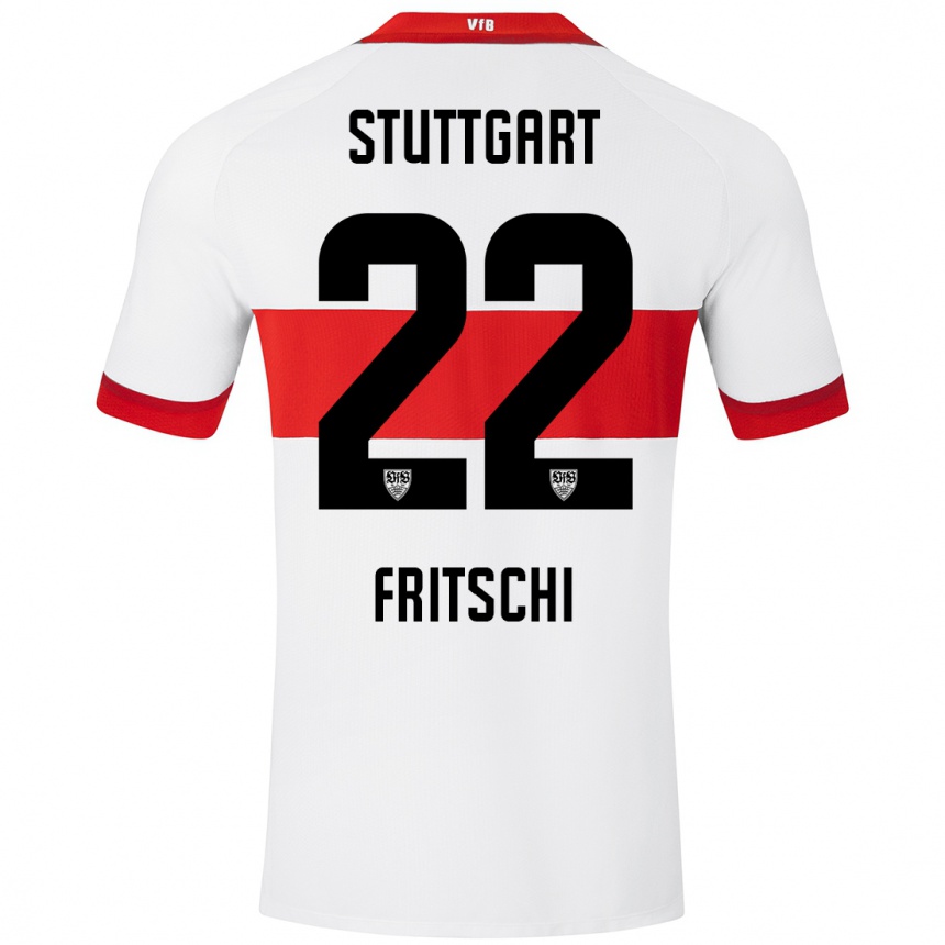 Kids Football Paulo Fritschi #22 White Red Home Jersey 2024/25 T-Shirt Australia