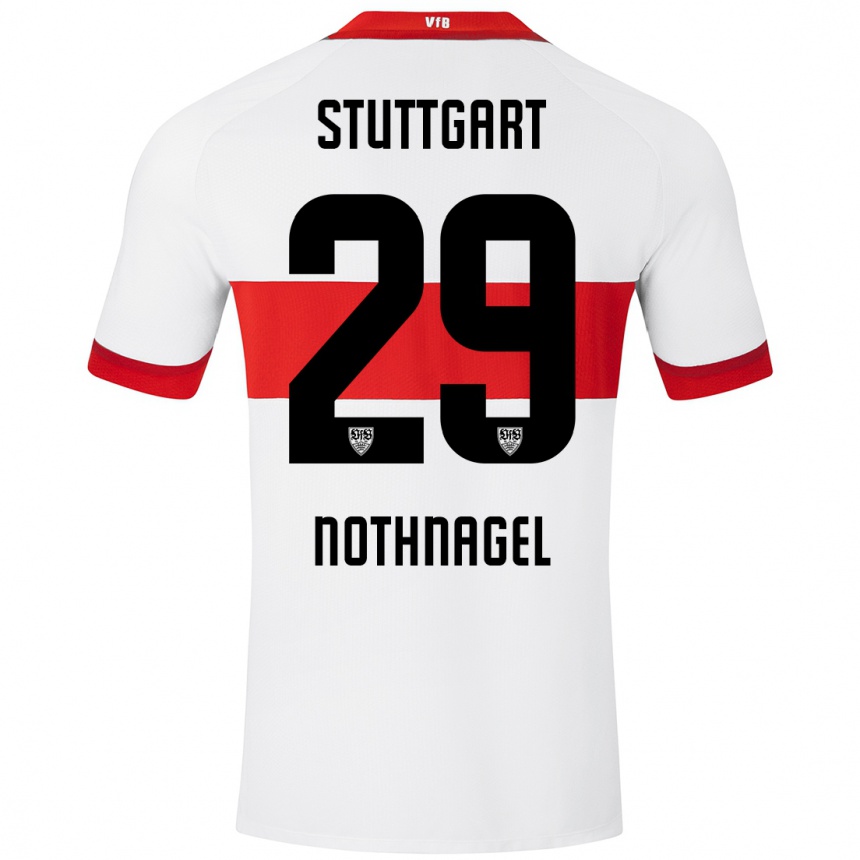 Kids Football Dominik Nothnagel #29 White Red Home Jersey 2024/25 T-Shirt Australia