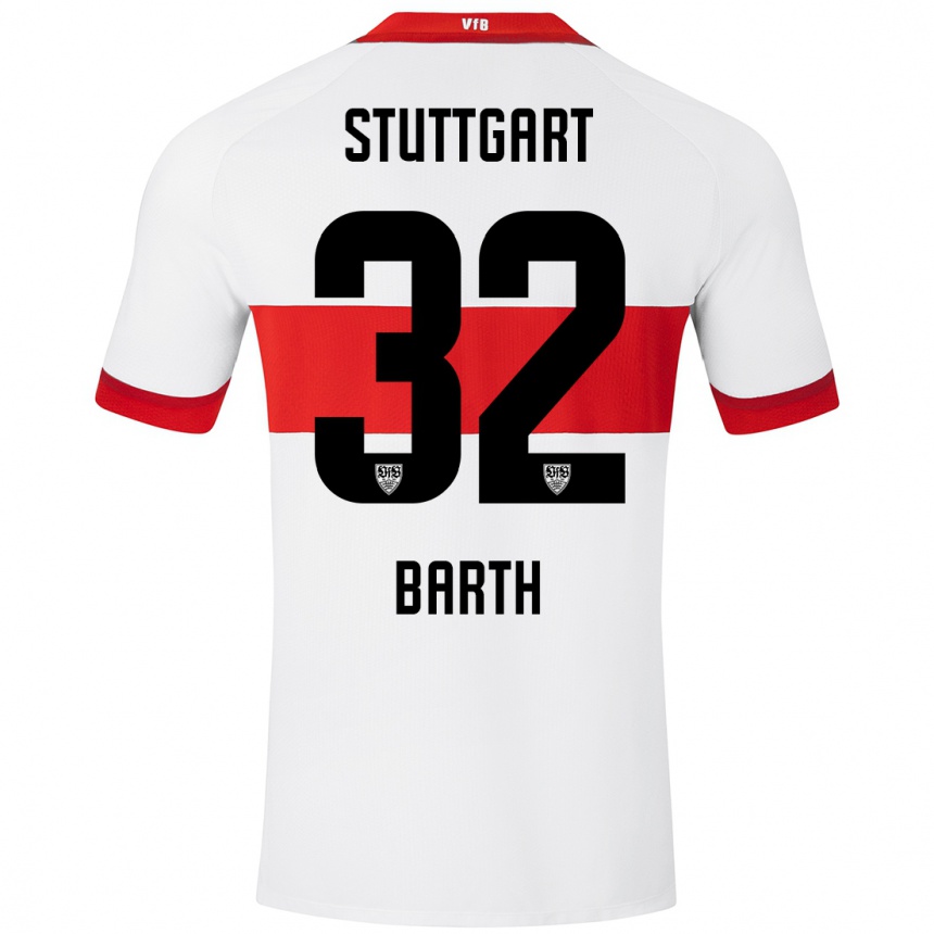 Kids Football Tom Barth #32 White Red Home Jersey 2024/25 T-Shirt Australia