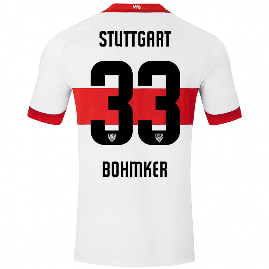 Kids Football Finn Böhmker #33 White Red Home Jersey 2024/25 T-Shirt Australia