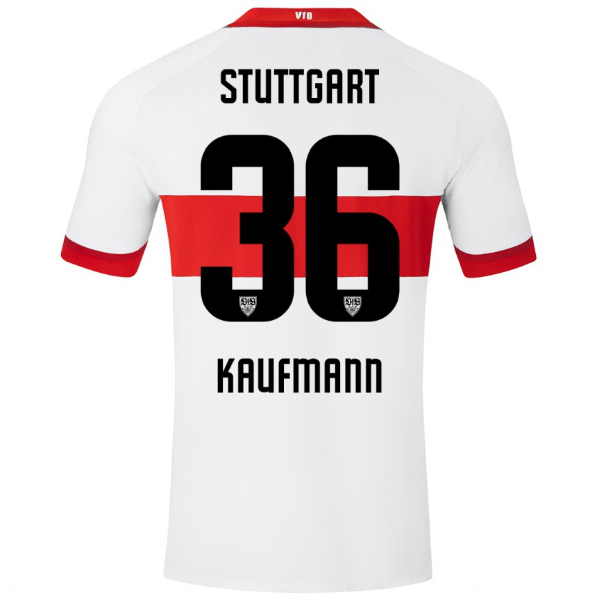 Kids Football Tino Kaufmann #36 White Red Home Jersey 2024/25 T-Shirt Australia