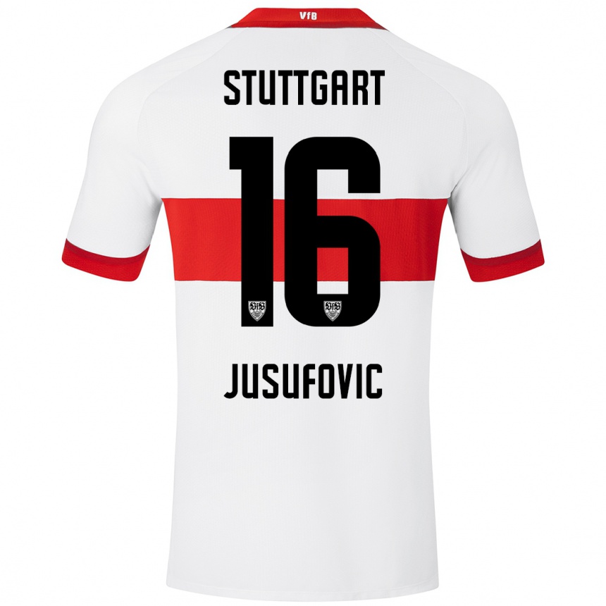 Kids Football Farah Jusufović #16 White Red Home Jersey 2024/25 T-Shirt Australia