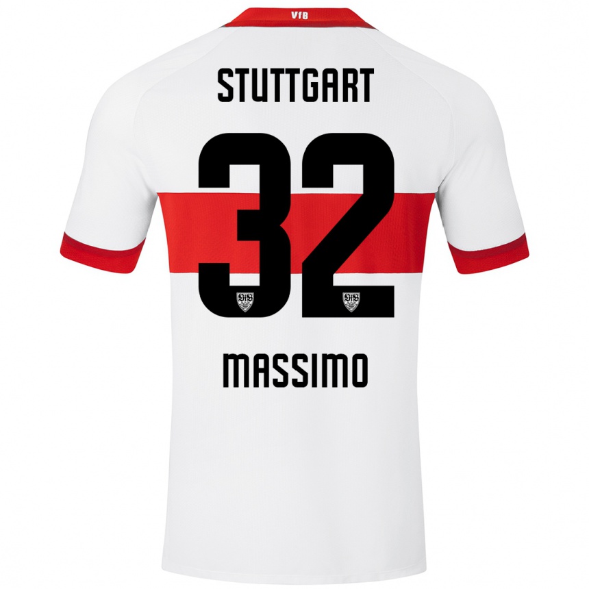 Kids Football Roberto Massimo #32 White Red Home Jersey 2024/25 T-Shirt Australia