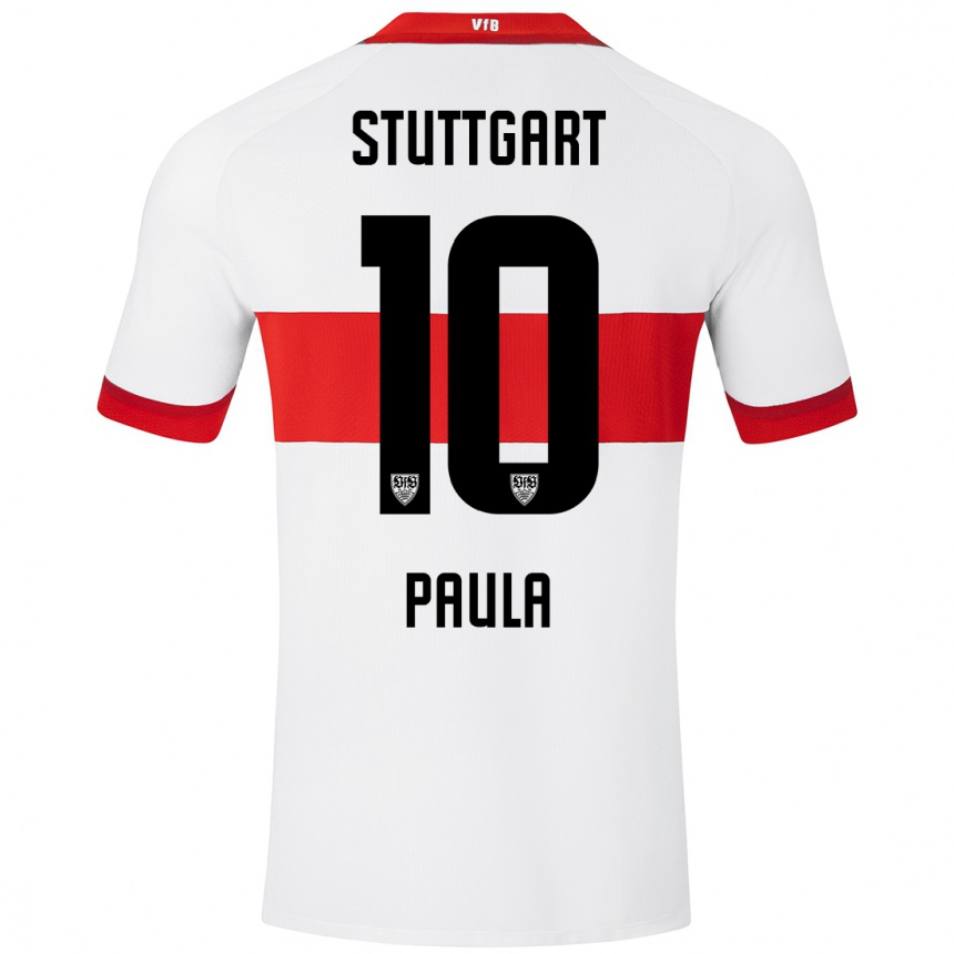 Kids Football Raul Paula #10 White Red Home Jersey 2024/25 T-Shirt Australia