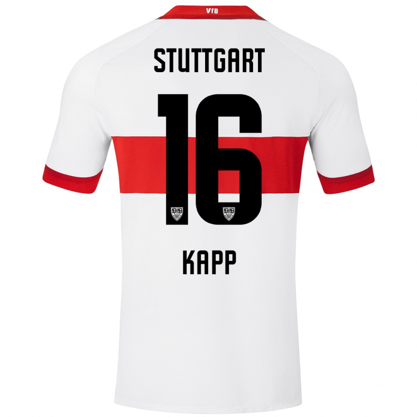 Kids Football Patrick Kapp #16 White Red Home Jersey 2024/25 T-Shirt Australia