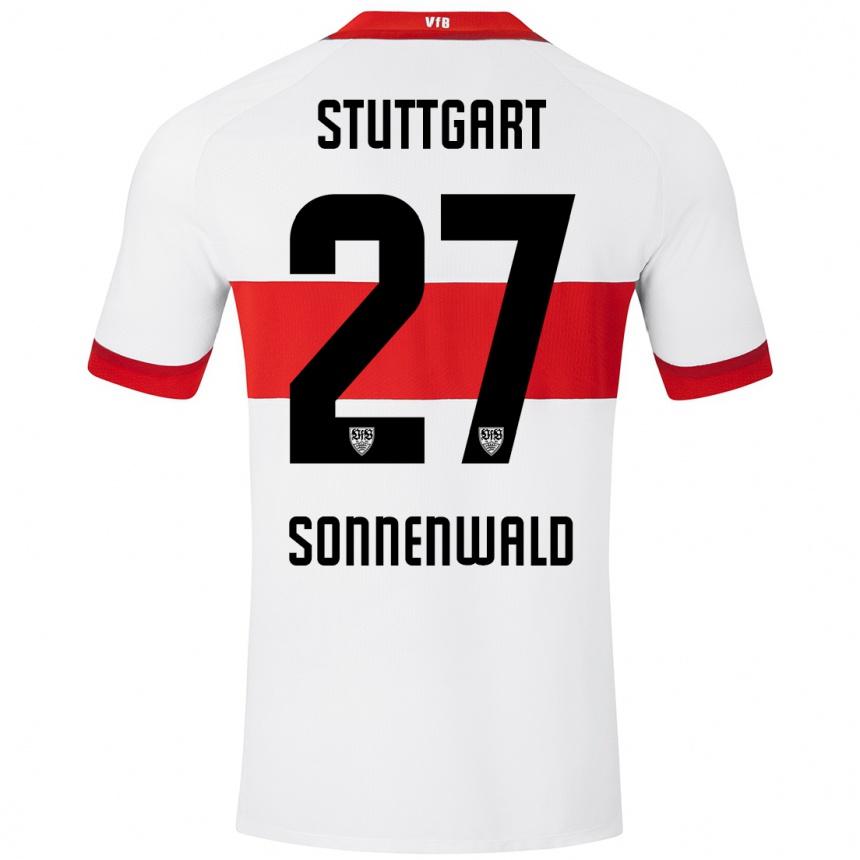 Kids Football Lukas Sonnenwald #27 White Red Home Jersey 2024/25 T-Shirt Australia