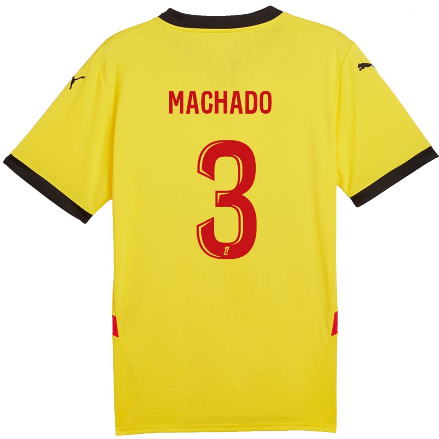 Kids Football Deiver Machado #3 Yellow Red Home Jersey 2024/25 T-Shirt Australia