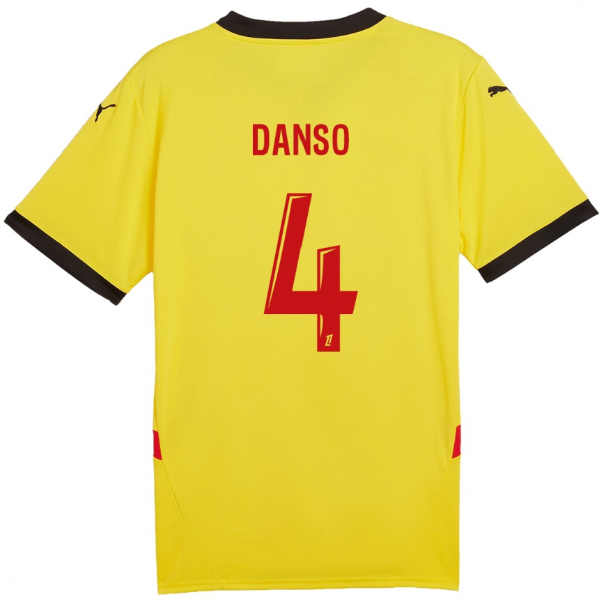 Kids Football Kevin Danso #4 Yellow Red Home Jersey 2024/25 T-Shirt Australia