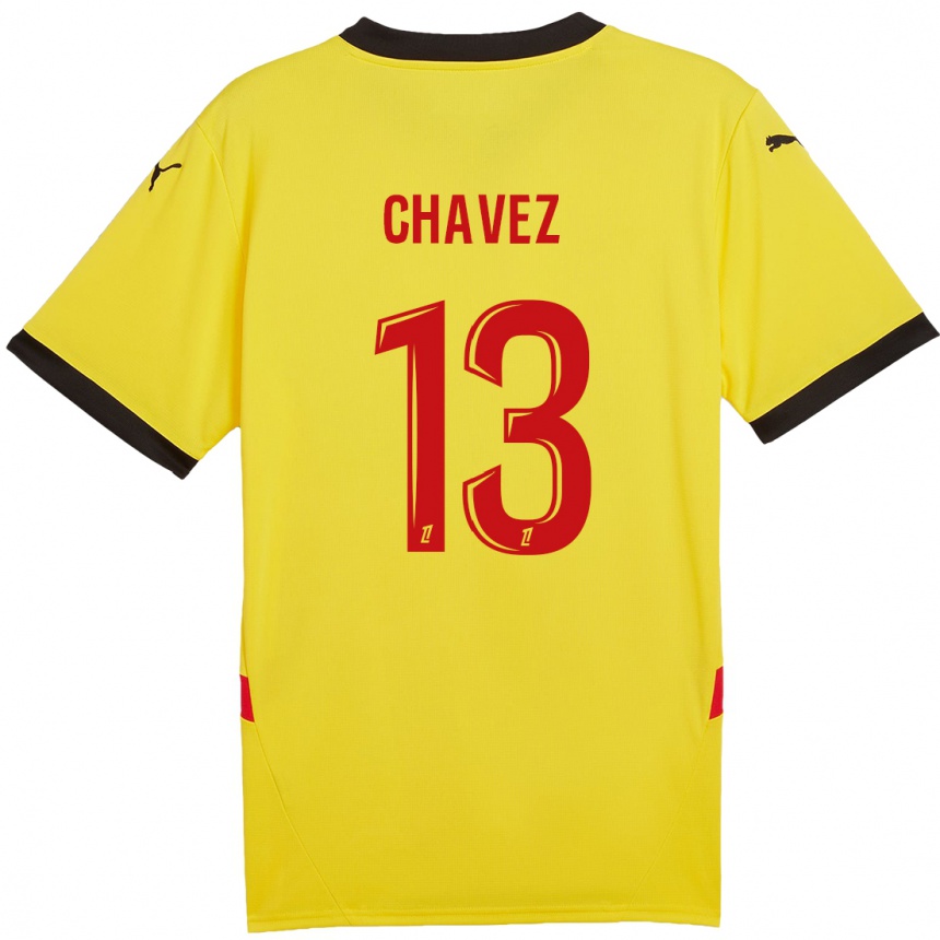 Kids Football Jhoanner Chávez #13 Yellow Red Home Jersey 2024/25 T-Shirt Australia