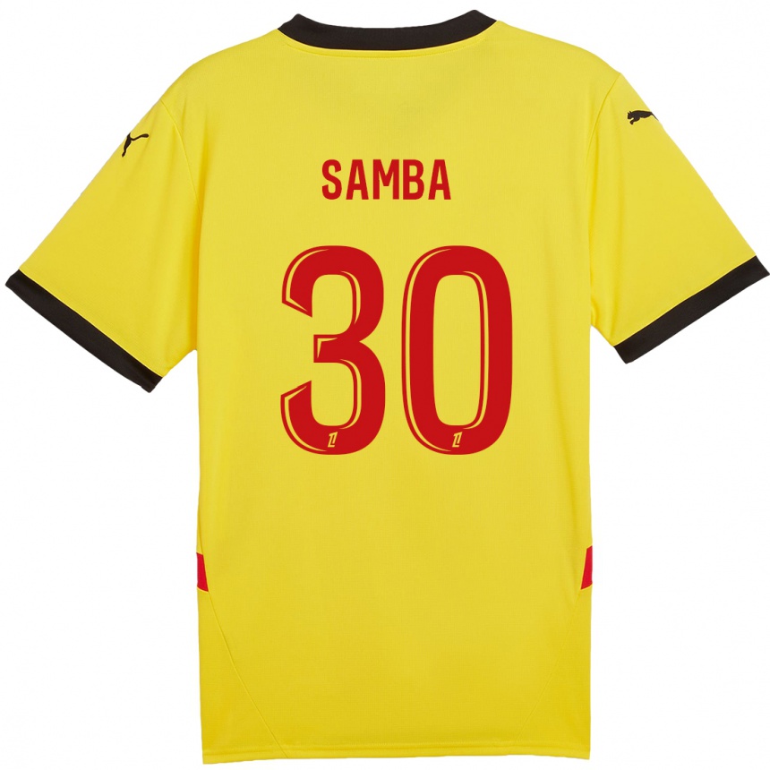 Kids Football Brice Samba #30 Yellow Red Home Jersey 2024/25 T-Shirt Australia