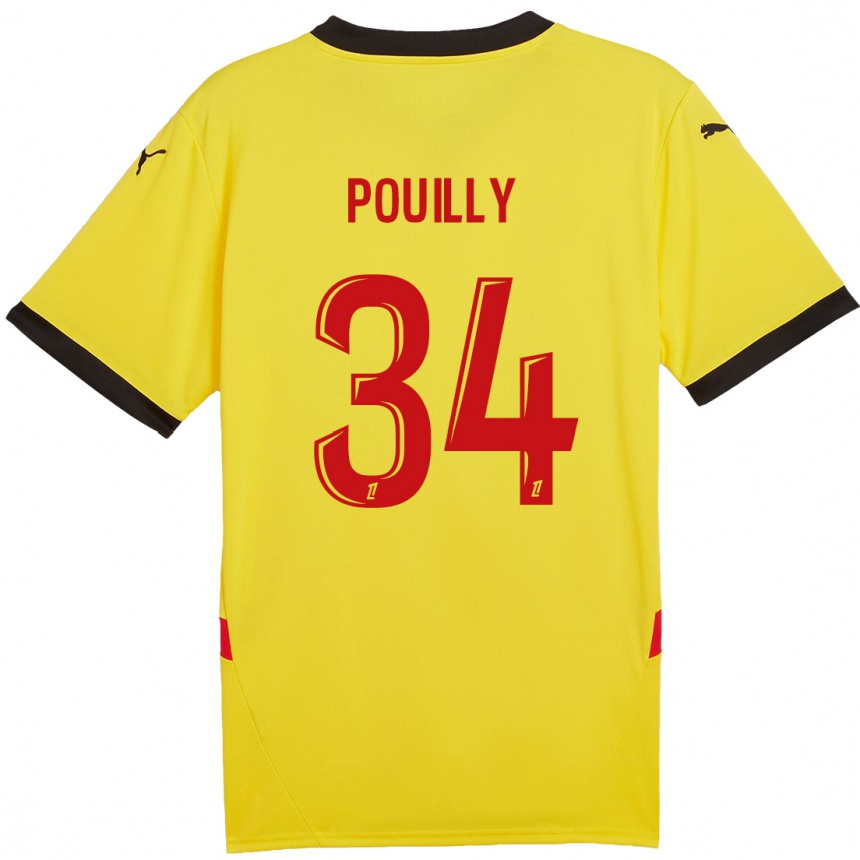 Kids Football Tom Pouilly #34 Yellow Red Home Jersey 2024/25 T-Shirt Australia