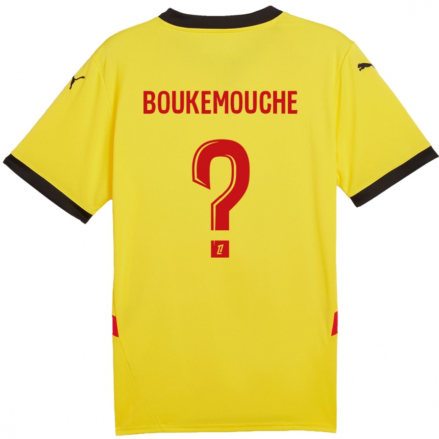 Kids Football Amine Boukemouche #0 Yellow Red Home Jersey 2024/25 T-Shirt Australia