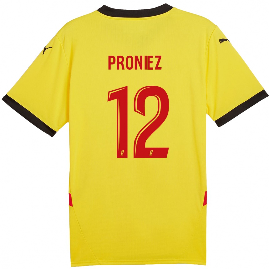 Kids Football Fany Proniez #12 Yellow Red Home Jersey 2024/25 T-Shirt Australia