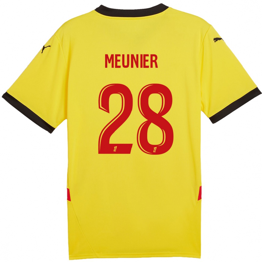 Kids Football Jennifer Meunier #28 Yellow Red Home Jersey 2024/25 T-Shirt Australia