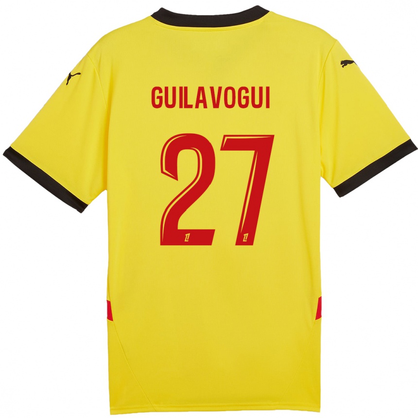 Kids Football Morgan Guilavogui #27 Yellow Red Home Jersey 2024/25 T-Shirt Australia