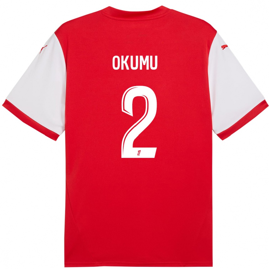 Kids Football Joseph Okumu #2 Red White Home Jersey 2024/25 T-Shirt Australia