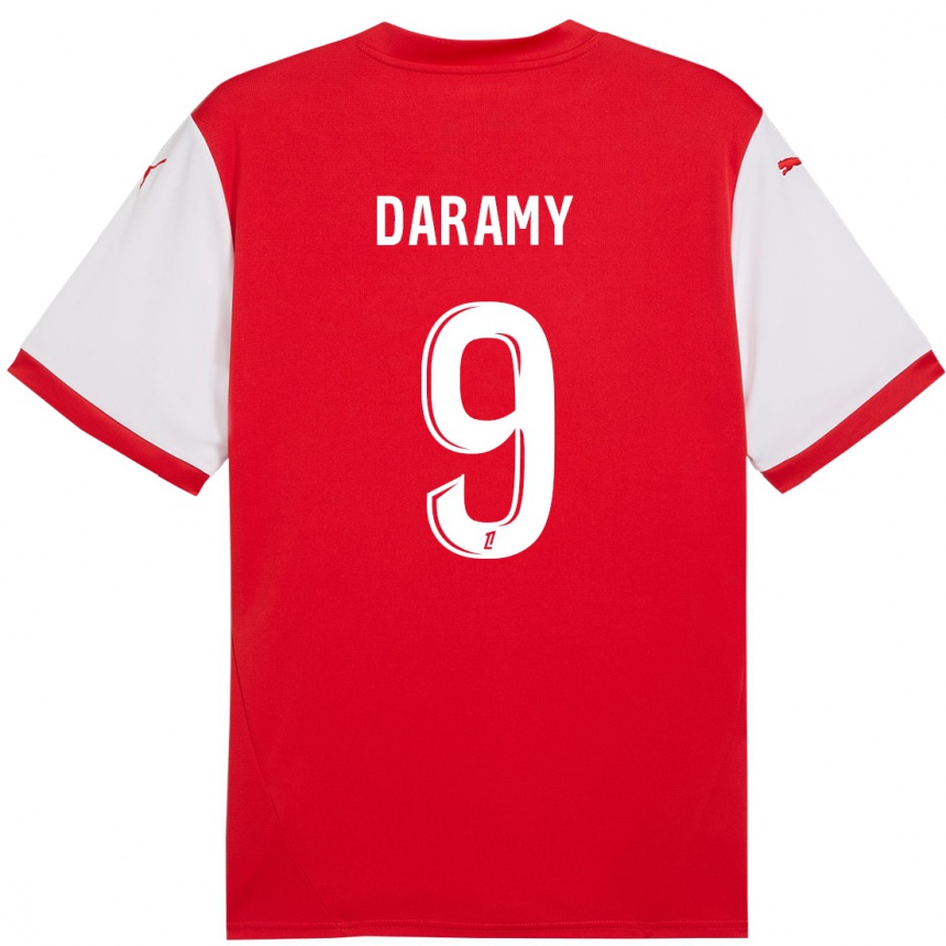 Kids Football Mohamed Daramy #9 Red White Home Jersey 2024/25 T-Shirt Australia