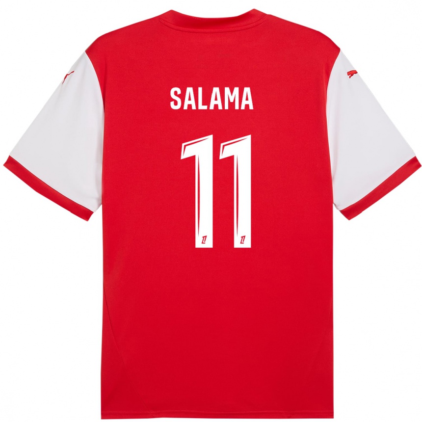 Kids Football Amine Salama #11 Red White Home Jersey 2024/25 T-Shirt Australia