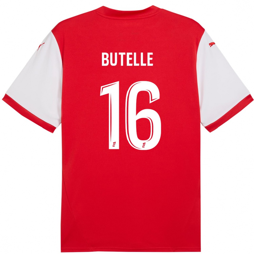 Kids Football Ludovic Butelle #16 Red White Home Jersey 2024/25 T-Shirt Australia