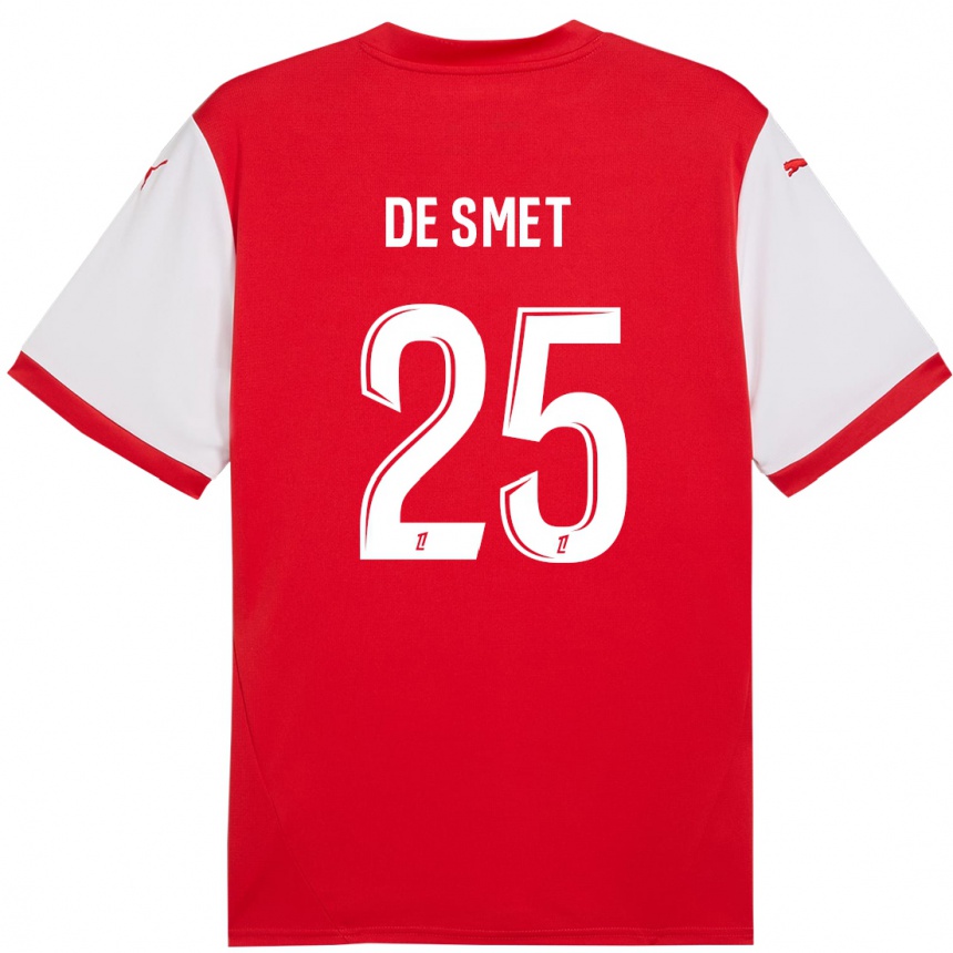 Kids Football Thibault De Smet #25 Red White Home Jersey 2024/25 T-Shirt Australia