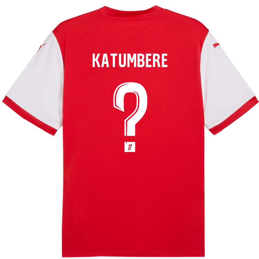 Kids Football Noah Katumbere #0 Red White Home Jersey 2024/25 T-Shirt Australia