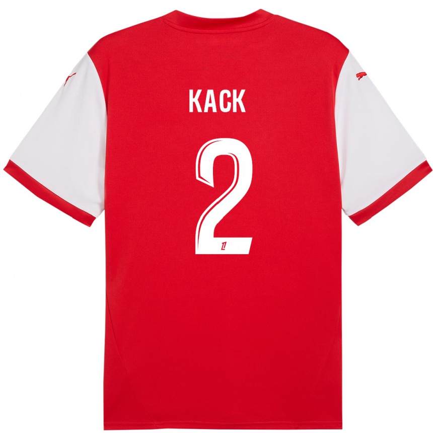 Kids Football Mathilde Kack #2 Red White Home Jersey 2024/25 T-Shirt Australia