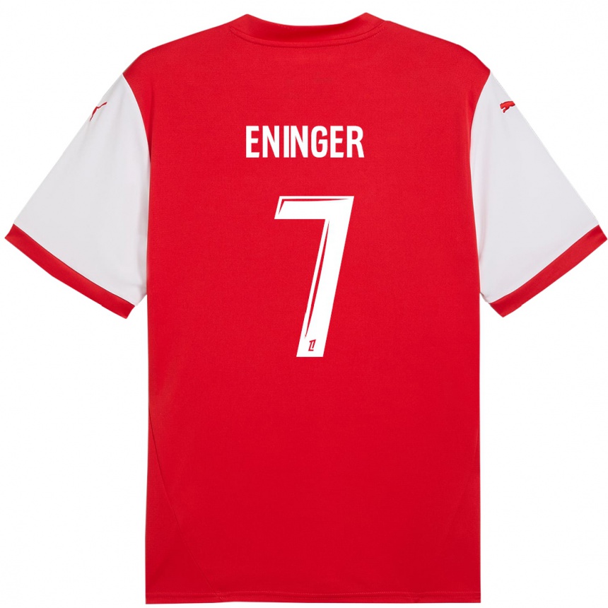 Kids Football Thelma Eninger #7 Red White Home Jersey 2024/25 T-Shirt Australia