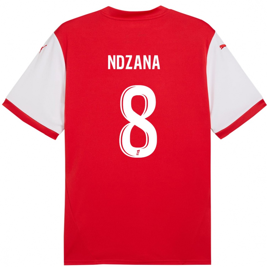 Kids Football Colette Ndzana Fegue #8 Red White Home Jersey 2024/25 T-Shirt Australia