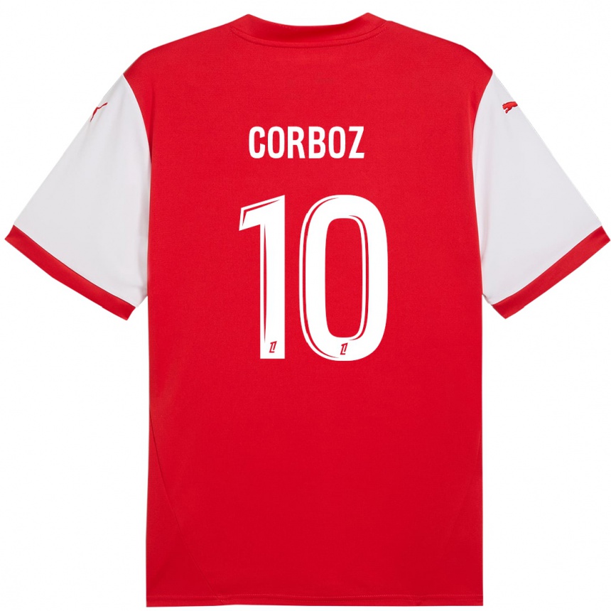 Kids Football Rachel Corboz #10 Red White Home Jersey 2024/25 T-Shirt Australia