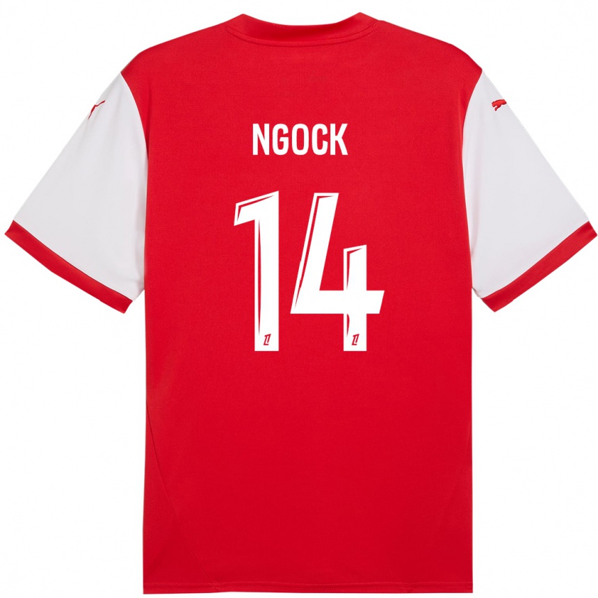 Kids Football Monique Ngock #14 Red White Home Jersey 2024/25 T-Shirt Australia