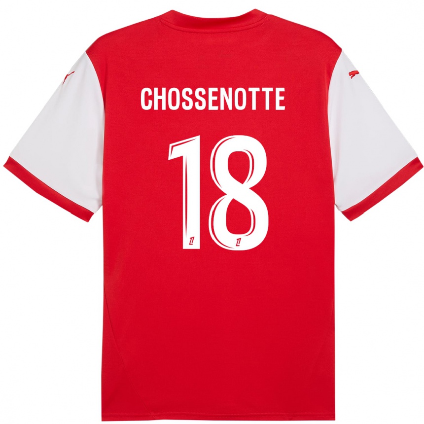 Kids Football Shana Chossenotte #18 Red White Home Jersey 2024/25 T-Shirt Australia