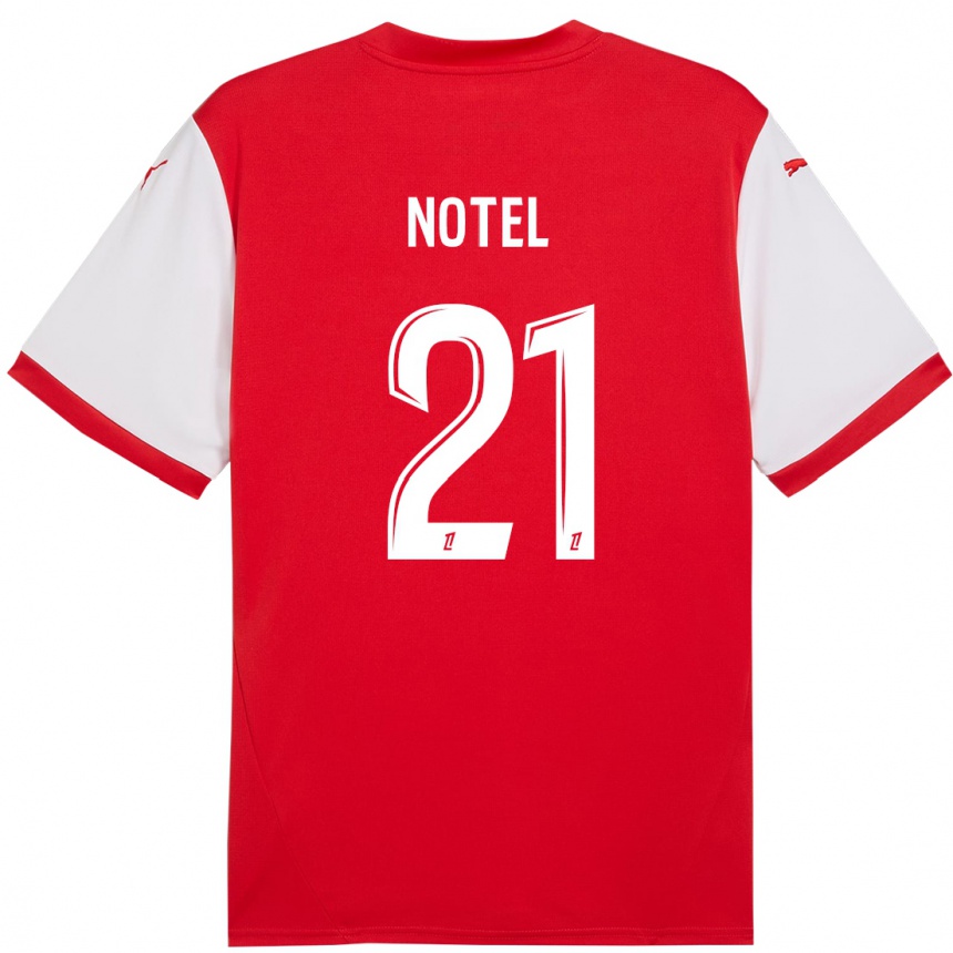 Kids Football Lea Notel #21 Red White Home Jersey 2024/25 T-Shirt Australia