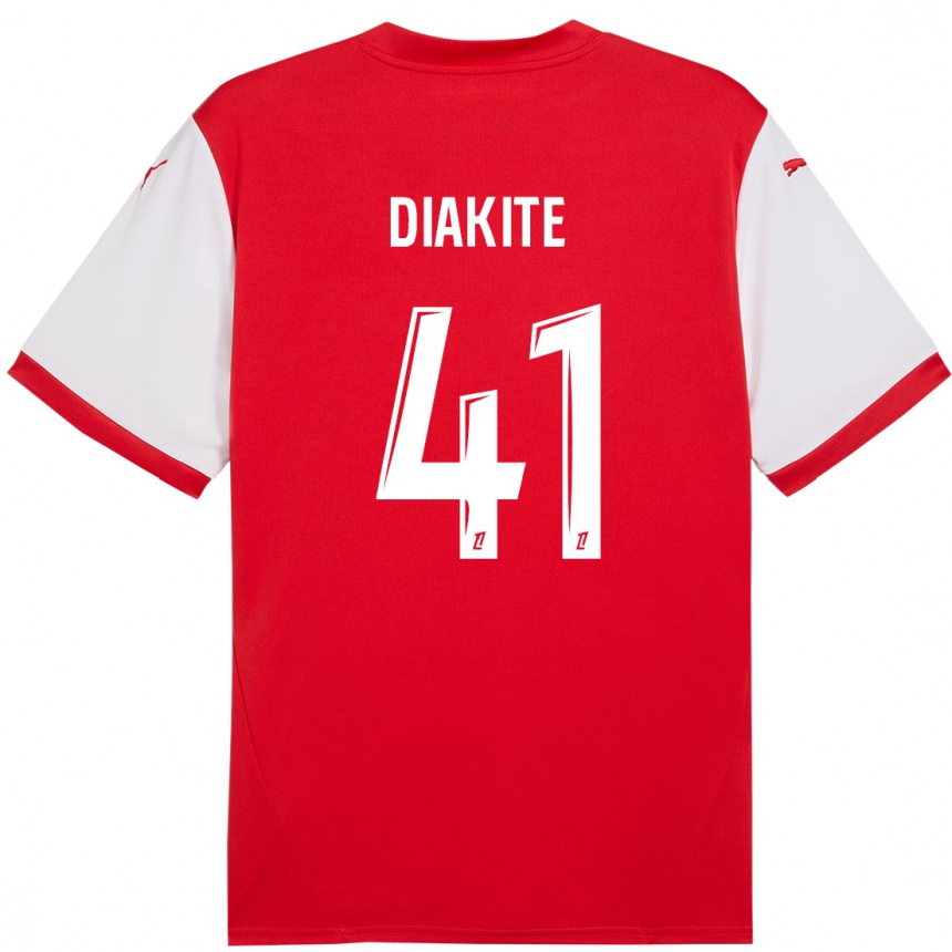 Kids Football Ibrahim Diakité #41 Red White Home Jersey 2024/25 T-Shirt Australia